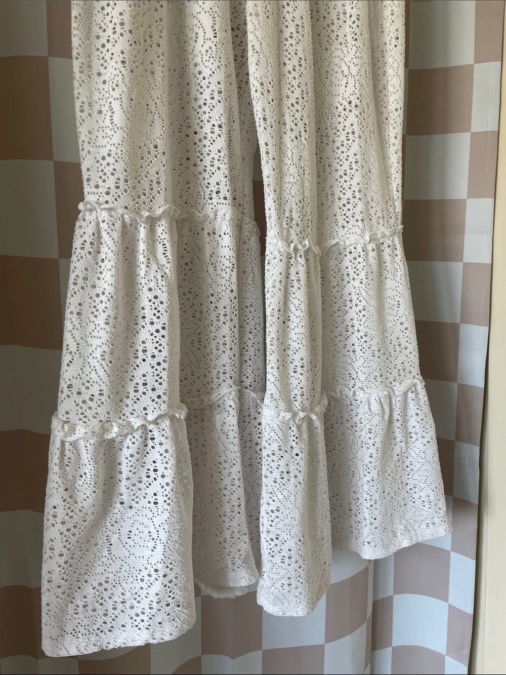 White Lace Pants - Lightweight Summer Cover Up - Picture 2 of 3